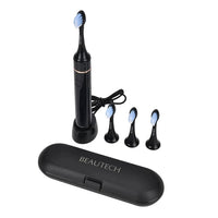 Waterproof LED Rechargeable Toothbrush 4 pcs Head with 5 Modes Including Cleaning, Whitening, Soft, Gum Care, and Sensitivity (1200mAh Li-ion Battery) - White