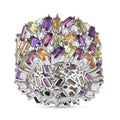 GP Multi Gemstone Ring in Platinum Over Sterling Silver (Size 10.0) 9.60 ctw - Sticky add to cart bar