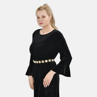 Women Concho Chain-Link Belt in Goldtone (39")
