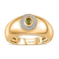 Premium Sava Sphene, Diamond Men's Ring in Vermeil YG Over Sterling Silver (Size 10.0) 0.30 ctw - Sticky add to cart bar