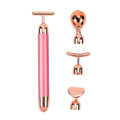 4-in-1 Face Massager Rollers with Four Interchangeable Massage Heads - Rose Gold (5.9"x1.49"), 1xAA Battery Not Including - Sticky add to cart bar