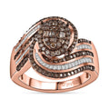 Natural Champagne Diamond Infinity Loop Ring in Sterling Silver - Sticky add to cart bar