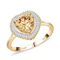 Luxoro 10K Yellow Gold AAA Turkizite and G-H I1 Diamond Heart Halo Ring (Size 8.0) 2.25 ctw - Sticky add to cart bar