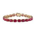 One Time Only Niassa Ruby (FF) Tennis Bracelet in Vermeil YG Over Sterling Silver (6.50 In) 47.65 ctw - Sticky add to cart bar