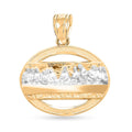 Made in America 10K Yellow and White Gold Last Supper Pendant without Chain 0.90 Grams - Sticky add to cart bar