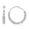 Freshwater Pearl Hoop Earrings in Sterling Silver - Sticky add to cart bar