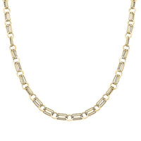 Italian 14K Yellow Gold 7.5mm Double Finish Twin Rolo Necklace 18 Inches 5.3 Grams