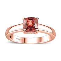 Premium Blush Tourmaline Solitaire Ring in Vermeil RG Over Sterling Silver (Size 7.0) 2.10 ctw