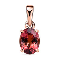 Luxoro 10K Rose Gold Premium Blush Tourmaline Solitaire Pendant 1.15 ctw