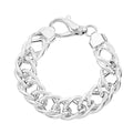 Italian Sterling Silver Double Curb Link Bracelet (7.50 In) 36.60 Grams - Sticky add to cart bar