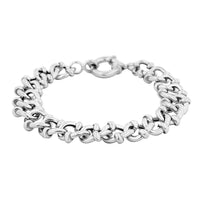 Italian Sterling Silver Fancy Curb Link Bracelet (7.50 In) (19.10 g)
