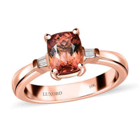 Luxoro 10K Rose Gold Premium Blush Tourmaline, Diamond (G-H, I2) Ring (Size 10.0) 1.60 ctw