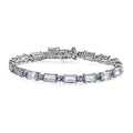 Premium Mangoro Aquamarine and Tanzanite Bracelet in Platinum Over Sterling Silver (6.50 In) 11.40 ctw - Sticky add to cart bar