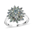 Narsipatnam Alexandrite Floral Spray Ring in Platinum Over Sterling Silver (Size 10.0) 1.90 ctw - Sticky add to cart bar