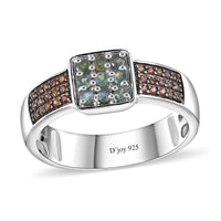 Narsipatnam Alexandrite and Brown Zircon Ring in Platinum Over Sterling Silver (Size 8.0) 0.70 ctw
