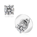 Moissanite Solitaire Stud Earrings in Platinum Over Sterling Silver 1.50 ctw - Sticky add to cart bar