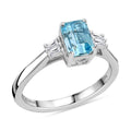 Certified and Appraised Iliana 18K White Gold AAA Santa Maria Aquamarine and G-H SI Diamond Ring (Size 10.0) 1.00 ctw - Sticky add to cart bar