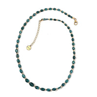 Certified & Appraised Iliana 18K Yellow Gold AAA Monte Belo Indicolite Beaded Necklace 18-20 Inches 4.42 Grams 50.18 ctw