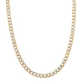 14K Yellow and White Gold Cuban White Pave Chain Necklace 24 Inches 8.63 Grams - Sticky add to cart bar
