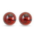Baltic Amber Round Stud Earrings in Sterling Silver - Sticky add to cart bar