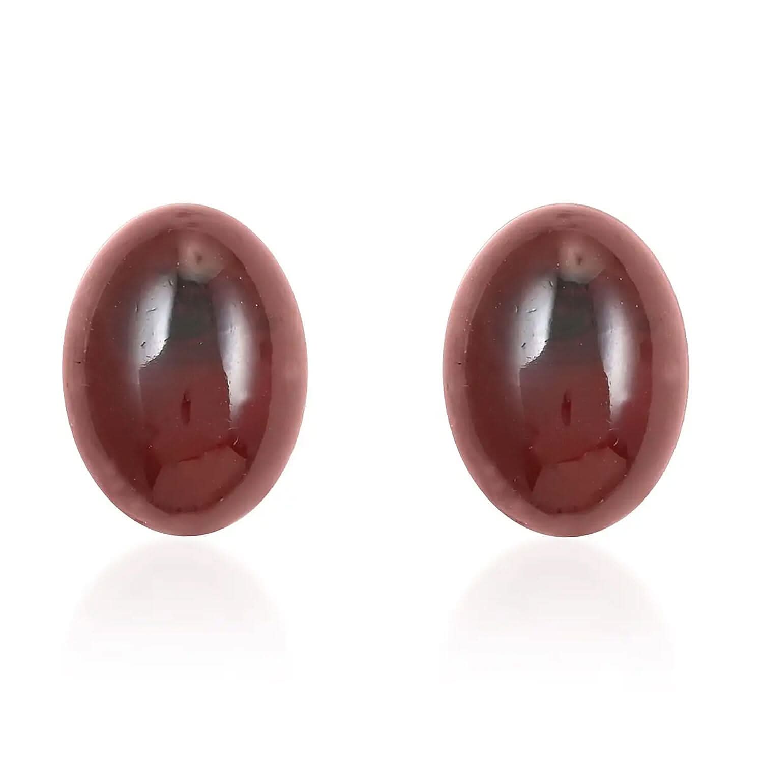 Baltic Amber Oval Stud Earrings in Sterling Silver