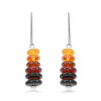 Baltic Amber Sunset Stack Drop Earrings