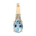 Luxoro 10K Yellow Gold Premium Santa Maria Aquamarine and G-H I2 Diamond Pendant without Chain 1.75 ctw - Sticky add to cart bar