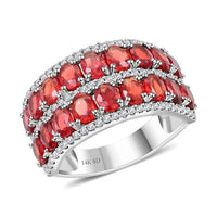 Modani 14K White Gold Orange Sapphire and I1 Diamond Ring 4.90 Grams 3.75 ctw (Del. in 10-12 Days)