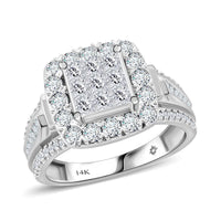 NY Closeout 14K White Gold SI - I1 Diamond Ring (Size 7.0) 6.25 Grams 1.50 ctw