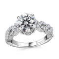 Moissanite (Rnd 9mm) Ring in Platinum Over Sterling Silver (Size 10.0) 3.00 ctw - Sticky add to cart bar