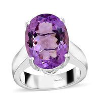 Premium Rose De France Amethyst Solitaire Ring in Platinum Over Sterling Silver (Size 8) 11.60 ctw