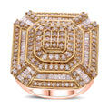 Natural Champagne Diamond Ring in Vermeil Rose Gold Over Sterling Silver (Size 10.0) 1.50 ctw - Sticky add to cart bar