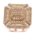 Natural Champagne Diamond Ring in Vermeil Rose Gold Over Sterling Silver (Size 10.0) 1.50 ctw