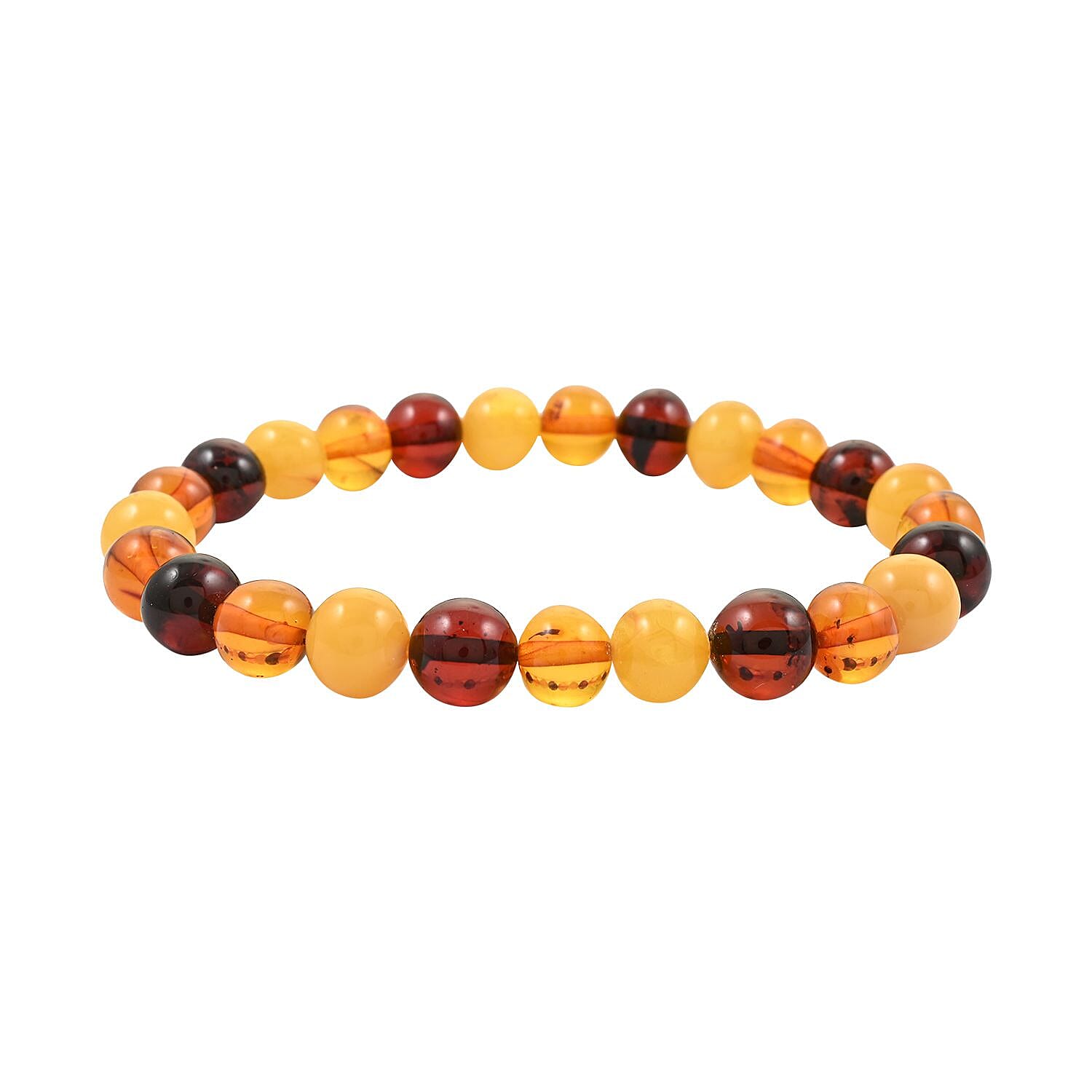 Golden Glow Baltic Amber Beaded Stretch Bracelet