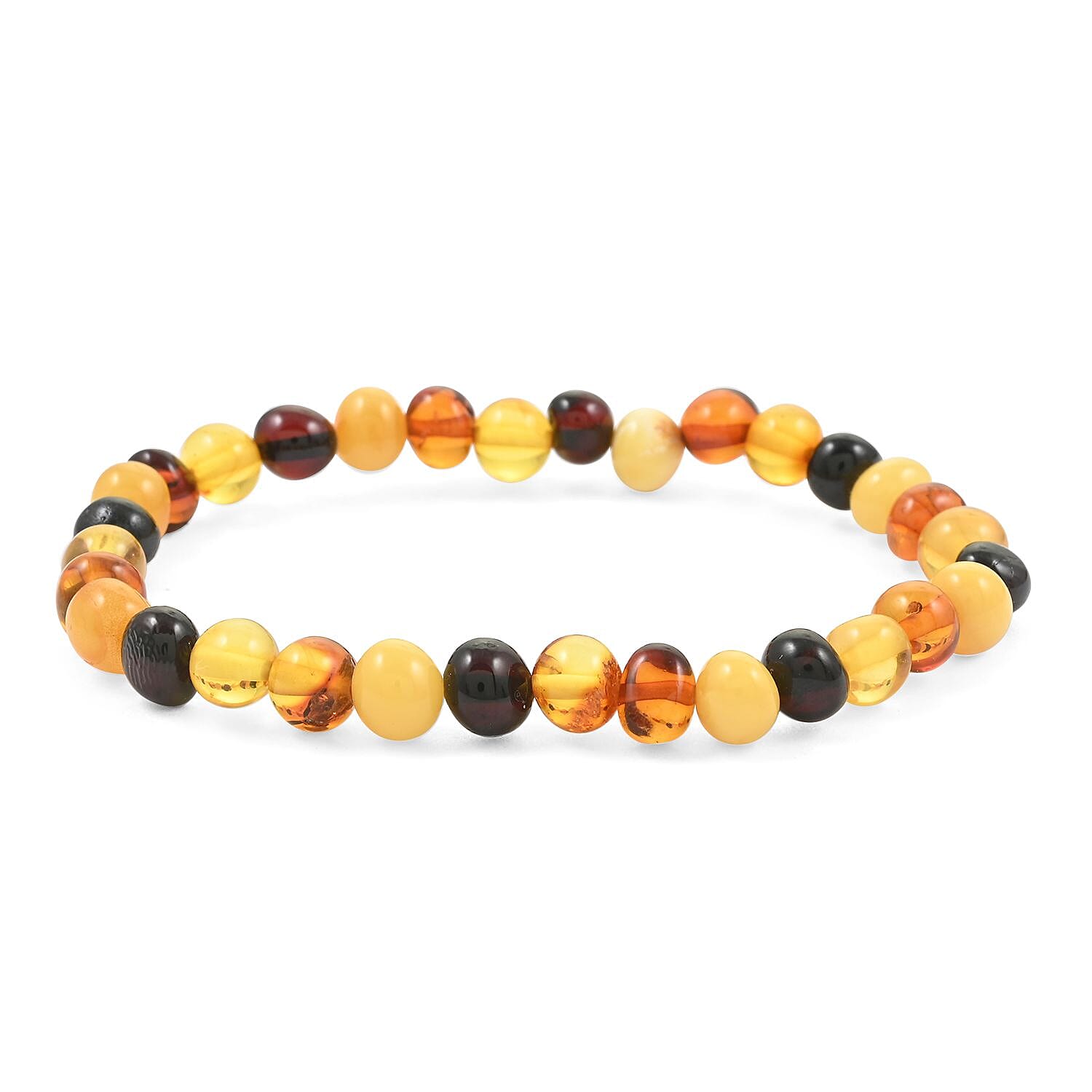 Baltic Amber Roundell Stretch Bracelet
