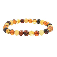 Sunset Baltic Amber Beaded Stretch Bracelet