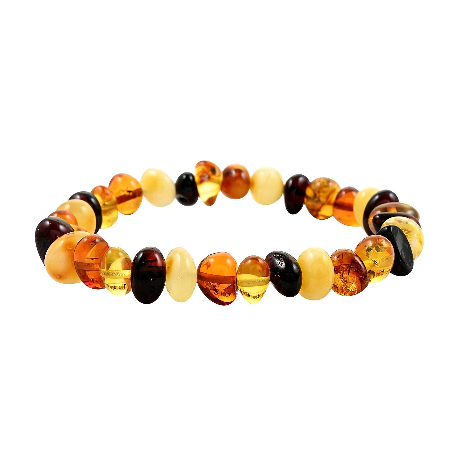 Baltic Amber Drift Beads Stretch Bracelet