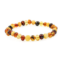 Baltic Amber Fusion Beads Stretch Bracelet