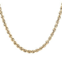 10K Yellow Gold 5mm Rope Chain Necklace 22 Inches 10.60 Grams