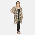 Tamsy White Floral Pattern Kimono - One Size Fits Most - Sticky add to cart bar