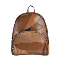 Multi Color Patchwork Sheep Leather Drawstring Bucket Bag (10.6"x9.8"x4")