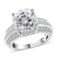 Moissanite Ring in Platinum Over Sterling Silver (Size 6.0) 6.00 ctw - Sticky add to cart bar