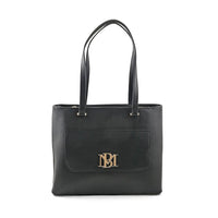 Badgley Mishka Black Vegan Leather Handbag (14"x5"x10.5")