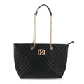 Badgley Mishka Black Vegan Leather Quilted Tote (17"x19.5"x5") - Sticky add to cart bar
