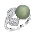 Certified & Appraised Iliana 18K White Gold AAA Tahitian Pearl 11mm and SI Diamond Ring (Size 10.0) 4.13 Grams 0.27 ctw - Sticky add to cart bar