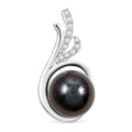 Certified & Appraised Iliana 18K White Gold AAA Tahitian Pearl 8.50-9mm and SI Diamond Pendant without Chain 0.08 ctw - Sticky add to cart bar