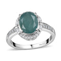 Premium Grandidierite and White Zircon Ring in Platinum Over Sterling Silver (Size 10.0) 2.30 ctw - Sticky add to cart bar