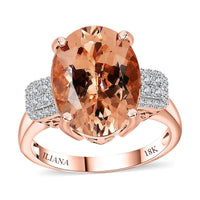 Iliana 18K Rose Gold AAA Marropino Morganite, Diamond (G-H, SI) Ring (Size 9.0) (5.75 g) 8.80 ctw