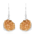 Citrine Earrings in Silvertone 9.50 ctw - Sticky add to cart bar