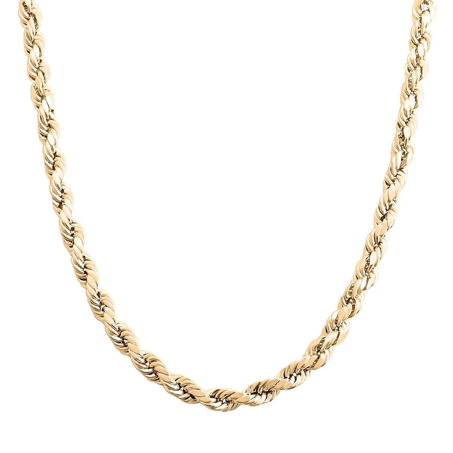 10K Yellow Gold 5mm Laser Rope Necklace 22 Inches 9 Grams